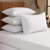 Kit Travesseiro Pluma de Ganso Antialérgico Macio Antiacaro Super Cheio e Confortável