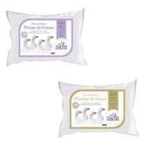 Kit Travesseiros - 100% Penas e 100% Plumas de Ganso