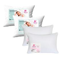 Kit Travesseiros 2unid Antialérgico + Capa Fronha Protetora