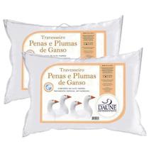 KIT Travesseiros 80% Penas e 20% Plumas de Ganso 50 x 70 cm
