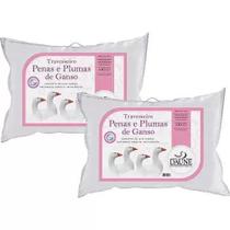 Kit Travesseiros 95% Penas e 5% Plumas de Ganso 50 x 70 cm