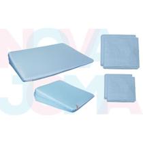 Kit Travesseiros Anti-refluxo De Berço E Carrinho+ 4 Fronhas Azul - natybaby