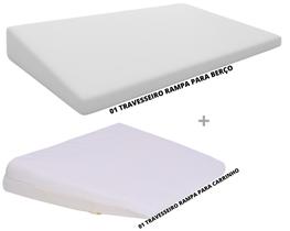 Kit travesseiros anti-refluxo rampa p/ berço e carrinho bebê