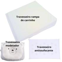 Kit Travesseiros Antirefluxo+1 Antisufocante+1 Modelador