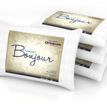 Kit Travesseiros Ortobom Bonjour 4 Peças 100% Antialérgico 50x70 - Beca Baby