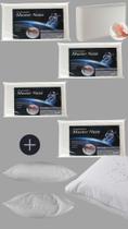 Kit Travesseiros Soft Nasa (4 Unidades) + 2 Capas Antialérgico e Confortável