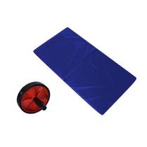 Kit Treinar Em Casa Com Colchonete Azul + Roda De Exercícios Abdominal