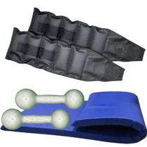 Kit Treine em Casa - Colchonete + Par de Tornozeleira 2 Kg + Par de Halteres de 2 Kg Kit Treine em Casa - Colchonete + Par de Tornozeleira 2 Kg + Par de Halteres de 2 Kg