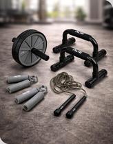 Kit Treino Acte Sports Hand Grip Roda abdominal e Corda Kit Treino Acte Sports Hand Grip Roda abdominal e Corda