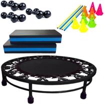 Kit Treino Aeróbico Com Mini Jump + Step + Peso + Cones