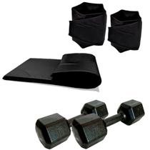 Kit Treino Colchonete Par Caneleira 5kg Par Halter 4kg Treino em Casa Kit Treino Colchonete Par Caneleira 5kg Par Halter 4kg Treino em Casa