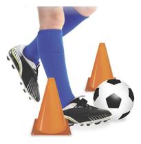 Kit Treino De Futebol 4 Cones 1 Bola Infantil Coordenação