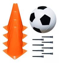 Kit Treino De Futebol Cones E Bola Apolo