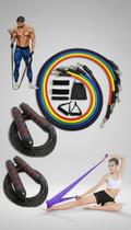 Kit Treino Elástico Extensor 20 Peças Fitness Academia Kit Treino Elástico Extensor 20 Peças Fitness Academia