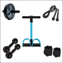 Kit Treino Em Casa C / 6 Itens Caneleira 3Kg + Halter 3Kg +