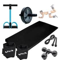 Kit Treino Em Casa C / 6 Itens Caneleira 4Kg + Halter 3Kg +