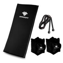 Kit Treino em Casa Colchonete + Caneleira Tornozeleira 3Kg + Corda de Pular Perda de Peso Musculação Academia - Diamond Fit