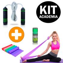 Kit Treino em Casa Corda De Pular Profissional + Elástico Pilates e Yoga Thera Band - Mbfit