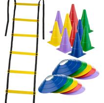 Kit Treino Escada 7 Degraus 10 Cones 10 Chapéus Kit Treino Escada 7 Degraus 10 Cones 10 Chapéus