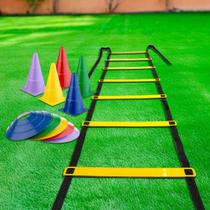 Kit Treino Funcional Agilidade Escada 7 Degraus 5 Cones 5 Chapéus Academia Kit Treino Funcional Agilidade Escada 7 Degraus 5 Cones 5 Chapéus Academia