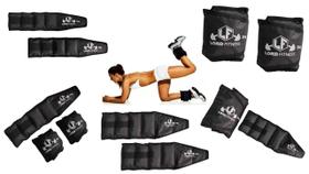 Kit Treino Funcional com 5 Pares de Caneleira 1KG, 2KG, 3KG, 4KG e 5KG MOB LORD FITNESS Tornozeleira TOTAL 30KG
