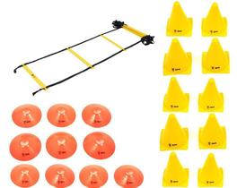 Kit Treino Funcional Escada De Agilidade Cones Chapéu Chines - Odin Fit