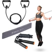 Kit Treino Funcional Vollo Corda + Extensor + Faixa Elástica