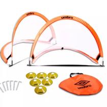 Kit Treino Futebol 2 Traves Pop-Up Umbro com Cones e Acessórios 120 x 80cm