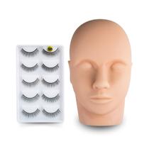 Kit Treino Lash Designer Manequim Cabeça + Cartela de Cílios
