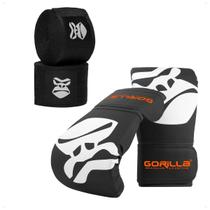 Kit Treino Luva Bate Saco Bandagem Elástica 2,5 Metros Fita Atadura Esportiva Treino Boxe Muay Thay Gorilla