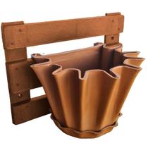 Kit Treliça e Vaso de parede - Jardim Vertical - Plástico reciclado - Treliça Argila