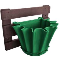 Kit Treliça e Vaso de parede - Jardim Vertical - Plástico reciclado - Treliça Marrom