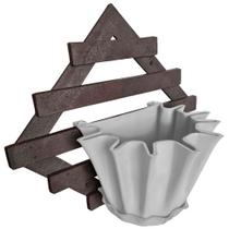 Kit Treliça e Vaso de parede - Jardim Vertical - Plástico reciclado - Treliça Marrom