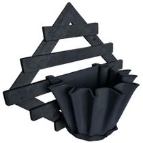 Kit Treliça e Vaso de parede - Jardim Vertical - Plástico reciclado - Treliça Preto