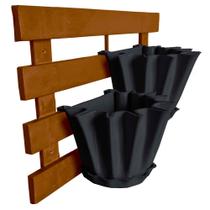 Kit Treliça e Vasos de parede - Jardim Vertical - Plástico reciclado - Treliça Argila