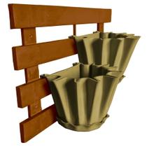 Kit Treliça e Vasos de parede - Jardim Vertical - Plástico reciclado - Treliça Argila - JR Injetados
