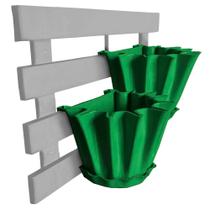 Kit Treliça e Vasos de parede - Jardim Vertical - Plástico reciclado - Treliça Branco