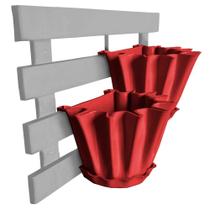Kit Treliça e Vasos de parede - Jardim Vertical - Plástico reciclado - Treliça Branco