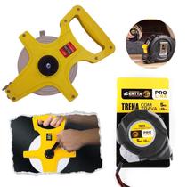 Kit Trena Métrica Longa Fita de Fibra de Vidro de 30m e 5 Metros Kit Trena Métrica Longa Fita de Fibra de Vidro de 30m e 5 Metros