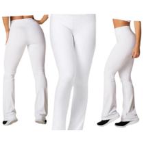 KIT TRÊS Calças Leggings FLARES Brancas BAILARINA Suplex Academia Enfermagem, Esteticista, Dentistas KIT TRÊS Calças Leggings FLARES Brancas BAILARINA Suplex Academia Enfermagem, Esteticista, Dentistas