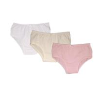 Kit três calcinhas infantil - branco - creme - rosa bebê