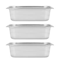 Kit Três Cubas Gastronomica Padrão Gn 1/3 150mm Inox sem Alça Weck