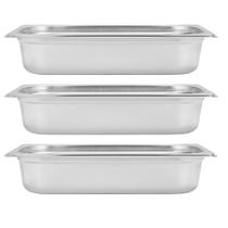 Kit Três Cubas Gastronomica Padrão Gn 1/3 65mm Inox sem Alça Weck