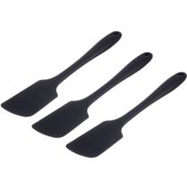 Kit Três Espátulas Retas Profissional Preta Weck Kit Três Espátulas Retas Profissional Preta Weck