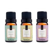 Kit Tres Essencias Via Aroma Para Aromatizador Difusor Elétrico - Bamboo Lavanda Capim Limão