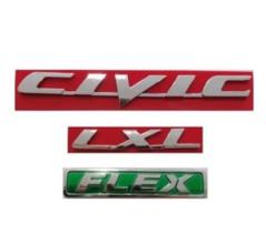 kit três peças emblema letreiro Civic mais lxl mais flex ano modelo 2007 até 2011