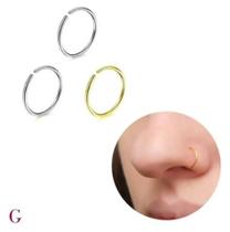 Kit Três Piercings Falsos Nariz ou Orelha - 2 Prata e 1 Ouro