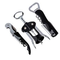 Kit Três Saca Rolhas Abridor de Garrafas Aço Inox Weck