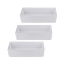 Kit Três Tigelas de Melamina Retangular 20,3 x 13,4 x 4,5 cm - 450 ml WECK