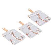 Kit Três Travessa de Melamina Marmorizada 24 x 14 cm WECK